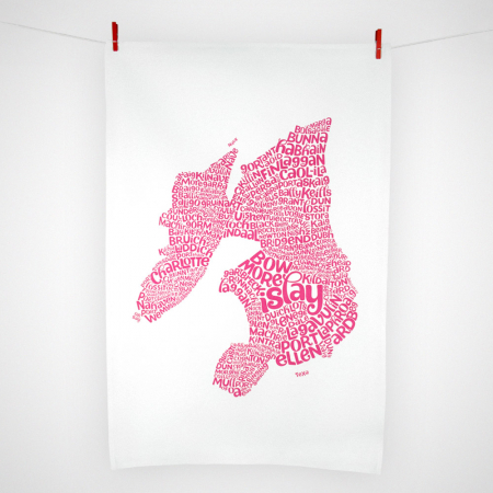 Islay Type-map Tea towel