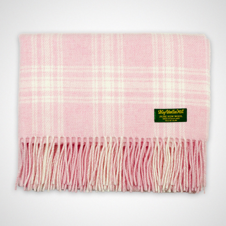 Scottish Check Baby Blanket Pink