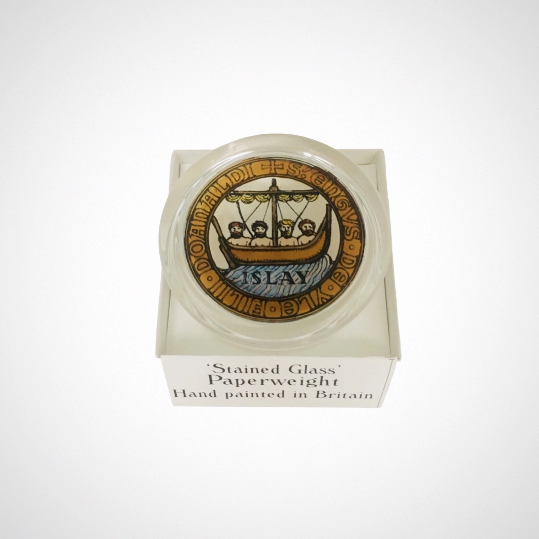 Great Seal of Islay Stained Glass Paperweight