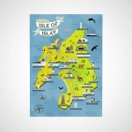 Isle of Islay Map Tea Towel